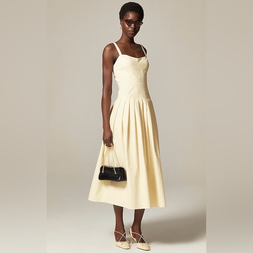 NWT J. Crew Cream Sundress with adjustable Straps and Subtle Stitching size 12